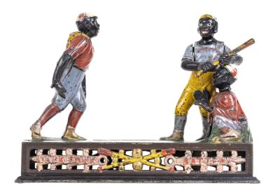 Darktown Battery - Cast Iron Mechanical Bank. Made by J. &amp; E. Stevens Company. Cromwell 