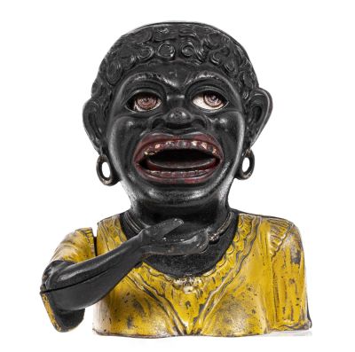 Dinah, Short Sleeve Version - Cast Iron Mechanical Bank. Made by John Harper Ltd. Willenhall 