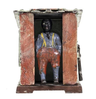 Cabin - Cast Iron Mechanical Bank. Made by the J. &amp; E. Stevens Company. Cromwell 