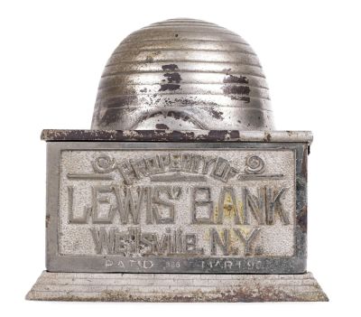 Economy Accumulates Wealth, Beehive - Cast Iron Mechanical Bank. Designed by Arthuer Golton 