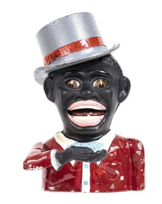 Little Joe with High Hat - Cast Iron Mechanical Bank. Made by Sydenham &amp; McOustra. England - 