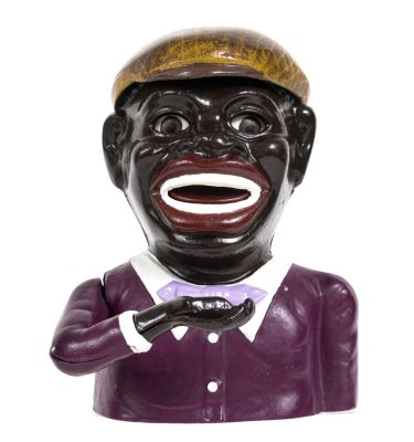 Jolly Man with Golfers Cap - Mechanical Bank. Made by Mingo Foundry. Reyersford, Pennsylvania - 