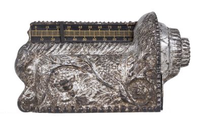 Gem Registering, Scarce Silver Painted Version - Cast Iron Mechanical Bank. Made by the J. &amp; 