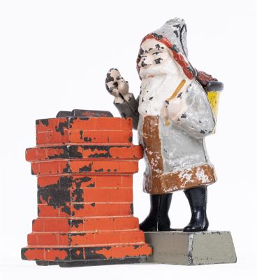 Santa at Chimney - Cast Iron Mechanical Bank. Made by Shepard Hardware Company. Buffalo, New 