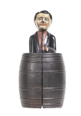 Circus Ticket Collector - Salafian Brothers - Cast Iron Mechanical Bank. Made by the Salafian 