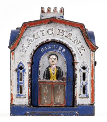 Magic - Cast Iron Mechanical Bank. Made by the J. &amp; E. Stevens Company. Cromwell 