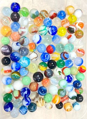 Assorted Machine-Made Marbles 100 in Total. American-1920 to 1950 Condition: Excellent