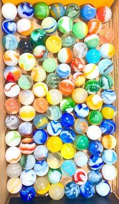 Assorted Machine-Made Marbles 100 in Total. American-1920 to 1950 Condition: Excellent