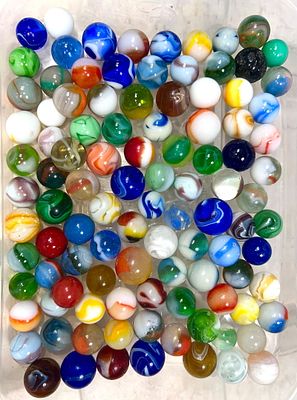 Assorted Machine-Made Marbles 100 in Total. American-1920 to 1950 Condition: Excellent