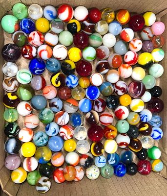 Assorted Machine-Made Marbles 145 in Total. American- 1920-1950 Condition: Excellent