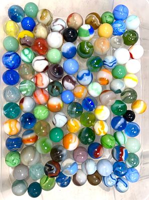 Assorted Machine-Made Marbles 105 in Total. American-1920 to 1950 Condition: Excellent