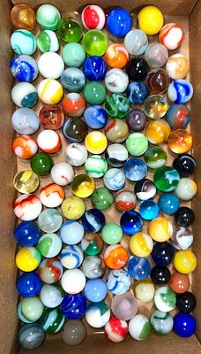 Assorted Machine-Made Marbles 102 in Total. American-1920 to 1950 Condition: Excellent