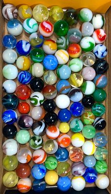 Assorted Machine-Made Marbles 106 in Total. American-1920 to 1950 Condition: Excellent