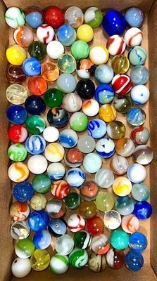 Assorted Machine-Made Marbles 110 in Total. American-1920 to 1950 Condition: Excellent