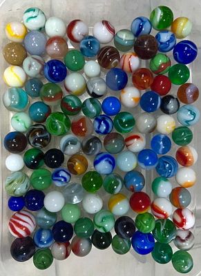 Assorted Machine-Made Marbles 101 in Total. American-1920 to 1950 Condition: Excellent