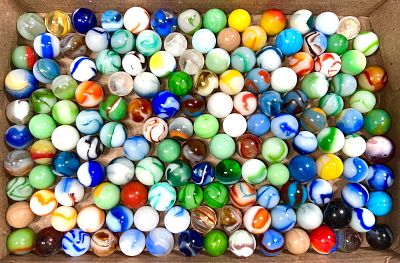 Assorted Machine-Made Marbles 140 in Total. American- 1920 to 1950 Condition: Excellent