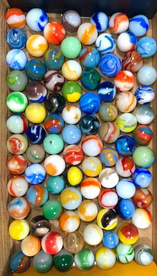 Assorted Machine-Made Marbles 106 in Total. American-1920 to 1950 Condition: Excellent