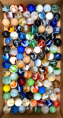 Assorted Machine-Made Marbles 110 in Total. American-1920 to 1950 Condition: Excellent