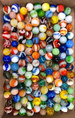 Assorted Machine-Made Marbles 140 in Total. American- 1920 to 1950 Condition: Excellent