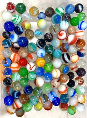Assorted Machine-Made Marbles 101 in Total. American-1920 to 1950 Condition: Excellent