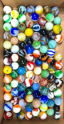 Assorted Machine-Made Marbles 110 in Total. American-1920 to 1950 Condition: Excellent