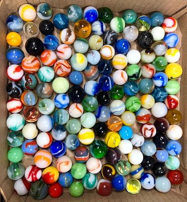 Assorted Machine-Made Marbles 140 in Total. American- 1920 to 1950 Condition: Excellent