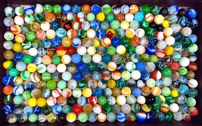 Assorted Machine-Made Marbles 270 in Total. American 1920 to 1950 Condition: Excellent