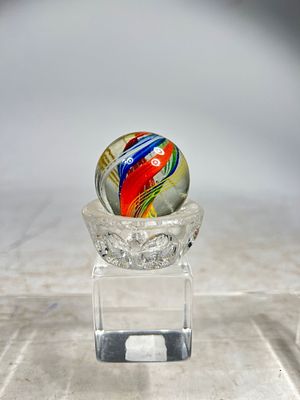 Divided Core Hand Blown Swirl Marble. 37 mm Wide American 1890 Condition: Excellent