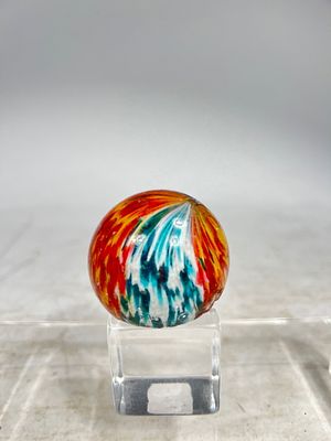 Onion Skin Hand Blown Marble. American 1910- 50 mm Wide Condition: Good (Ground Down, to make a