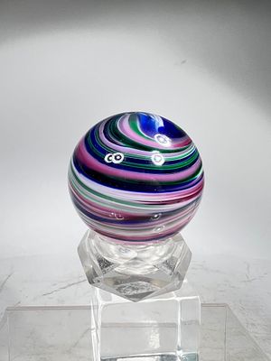Opaque Hand Blown Swirl Marble. American 1910- 53 mm Wide Condition: Pristine
