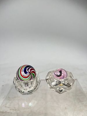 Two Solid Core Swirl Marbles. American 1930- 23 mm/32 mm Wide Condition: Pristine