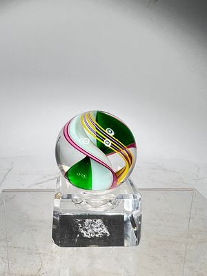 Ribbon Core Swirl Marble. American 1960- 39 mm Wide Condition: Pristine