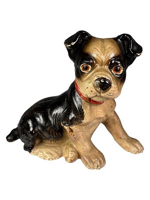 Seated Boston Bull Terrier. Made by the Hubley Mfg. Company. Lancaster, Pa. - 1930's - 4 3/8" 