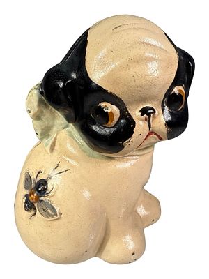 Puppo with Bee on His Butt. Made by the Hubley Mfg. Company. Lancaster, Pa. - 1920's - 4 7/8" 