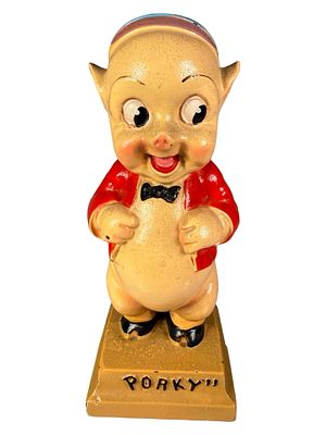 Porky Pig Still Bank. Made by the Hubley Mfg. Company. Lancaster, Pa. - 1930's - 5 3/4" Tall. 
