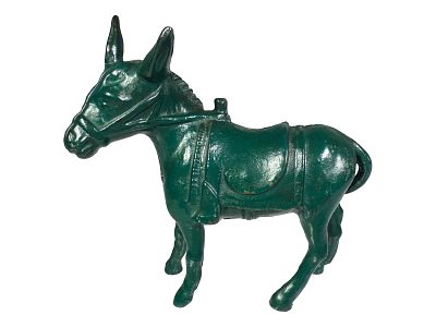 Small Green Donkey with Saddle. Made by the A. C. Williams Company. Ravenna, Ohio - Ca. 1930 - 4 