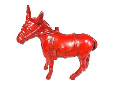 Small Red Donkey with Saddle. Made by the A. C. Williams Company. Ravenna, Ohio - Ca. 1930 - 4 