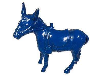Small Royal Blue Donkey with Saddle. Made by the A. C. Williams Company. Ravenna, Ohio - Ca. 