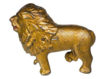 Rare Quilted Lion Bank. Attributed to A. C. Williams Co. Ravenna, Ohio - 1920's - 4 3/4" Long. 