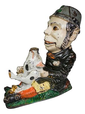 Paddy and His Pig Cast Iron Mechanical Bank. Green Coat Version. J. &amp; E. Stevens Company. 