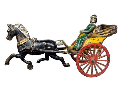 Horse Drawn Gig - Cast Iron. Kenton Hardware Company. Kenton, Ohio 1910's. 6" Tall x 11" Long x 