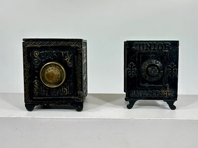 Security Safe Deposit and Junior Safe Cast Iron Bank. Kyser and Rex / Henry Flart Mfg. - 