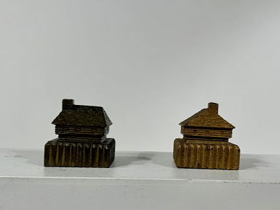 Two Cast Iron Paperweights for Fort Snelling. American 1920's - 2"T x 2"W x 2"D Condition: Very Fine