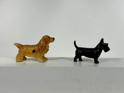 Cocker Spaniel and Scottie Banks. American 1930 - 4 1/2" to 5 1/2"L Condition: Very Fine