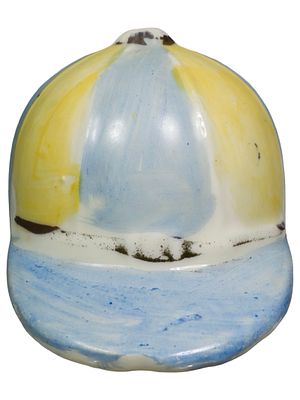 Jockey Cap Ceramic Bank. German - Circa 1920's. Condition: Pristine Condition.