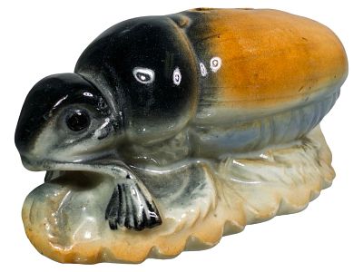 Ceramic Cricket Bank. Czech - Circa 1920's. Condition: Pristine Condition.