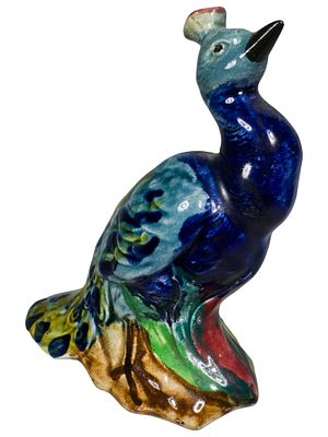 Majolica Peacock Bank. Austrian - Circa 1920's. Condition: Excellent Overall. 2 Hairlines by 