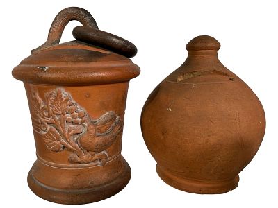 Two Ceramic Banks. One with a "Moving Ring" - Marked Souvenir of Madeira. Portugal/European - 