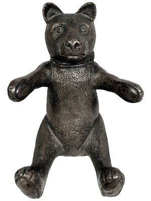 Teddy Bear with Collar Bow. German - Circa 1920's. Condition: Excellent Condition.