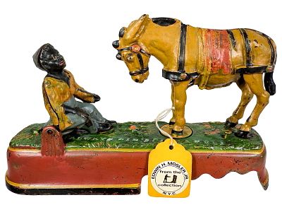 I Always Did Spise a Mule - Bench Version - Mechanical Bank. J. &amp; E. Stevens Company - 